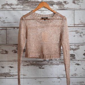 MISSGUIDED Women's Rose Gold Metallic Top Size M